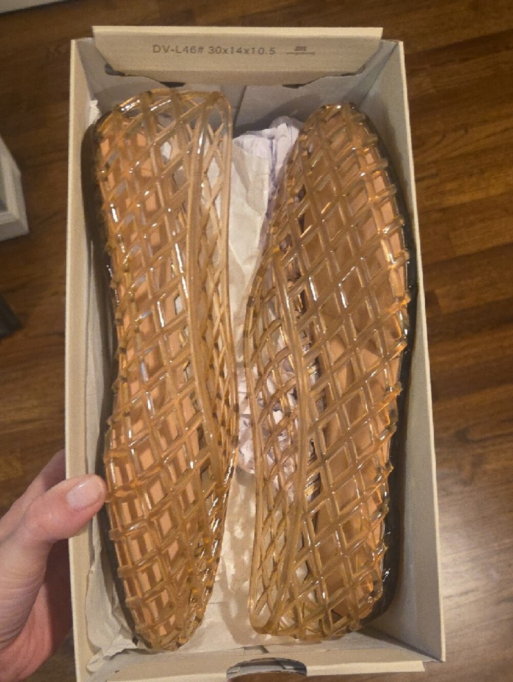 Dolce Vita Brown Transparent Lattice Jelly Flats - Picture 6 of 6